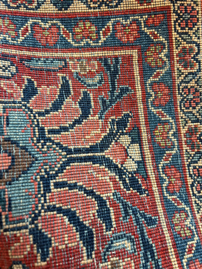 Antique Persian Sarouk Farahan Rug, 10'6" x 16'10", in burgundy, navy and red - photo 3