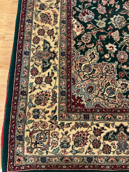 Sino Kashan Rug, 6' x 9', in beige, gold, hunter green and red - photo 3