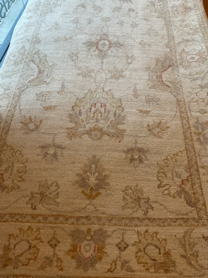 Pakistani Peshawar Runner, 2'9" x 9'10", in beige, ivory and tan