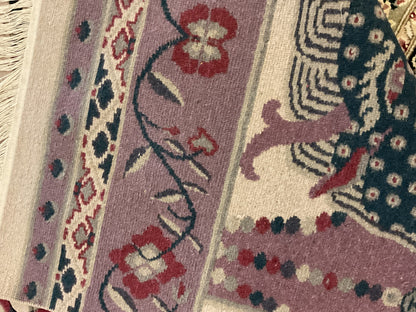 Tibetan Modern Rug, 8'4" x 9'8", in ivory, navy, plum and rose - photo 4