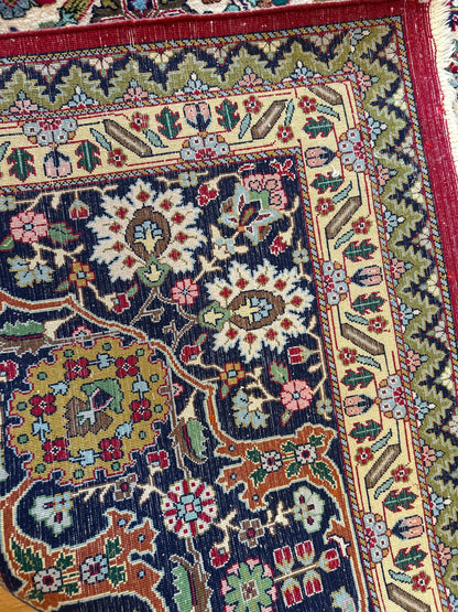 Vintage Persian Tabriz Rug, 9'9" x 13'6", in ivory, navy, red and teal - photo 5