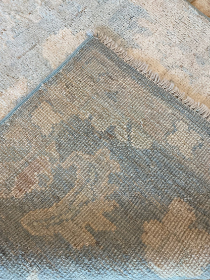 Pakistani Peshawar Rug, 2'7" x 4', in baby blue, beige and ivory - photo 4