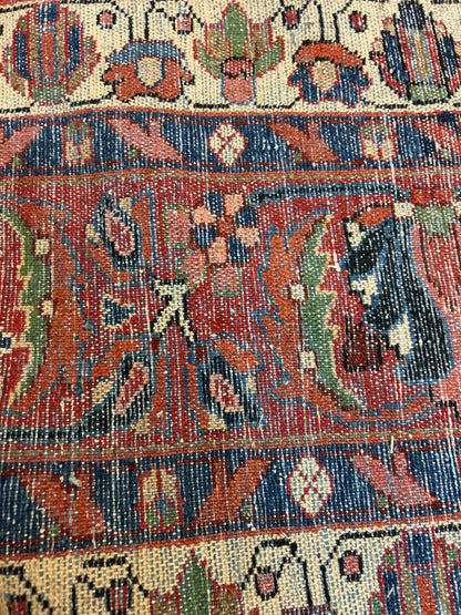Antique Persian Malayer Rug, 12' x 24', in blue, brick, ivory and navy - photo 3