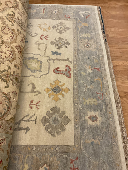 Indian Oushak Rug, 8' x 10', in cream and grey - photo 3