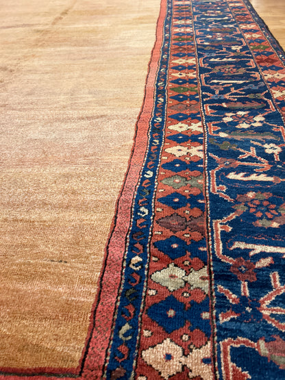 Antique Persian Zigler Mohal Rug, 12'2" x 16'8", in camel, navy and red - photo 3