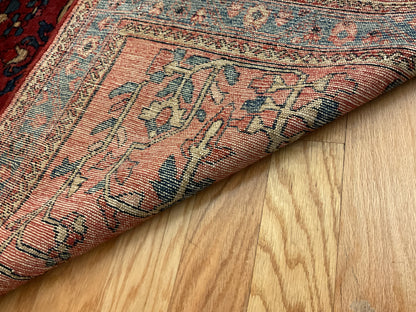 Antique Persian Lilian Rug, 4'2" x 4'6", in blue, ivory, navy and red - photo 2