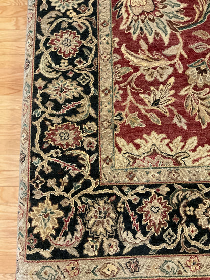 Indian Peshawar Rug, 6'1" x 9'1", in beige, black, ivory and red - photo 2