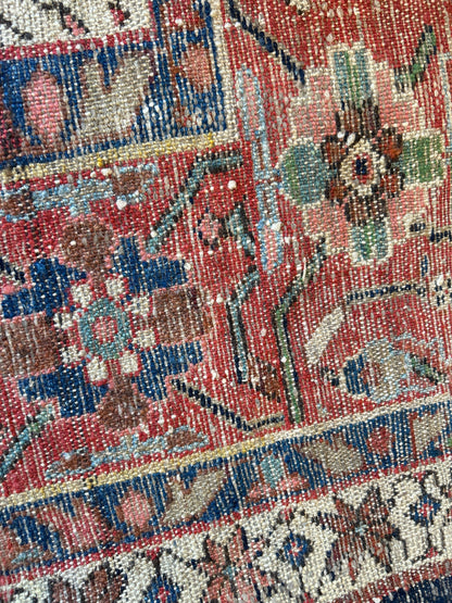 Antique Persian Malayer Rug, 11'8" x 17'10", in ivory, navy and red - photo 6