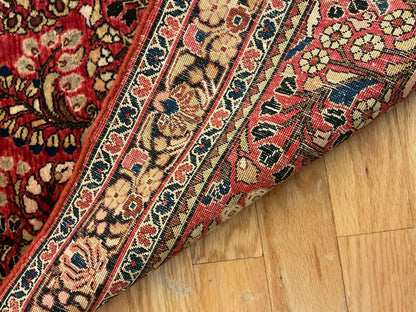 Antique Persian Sarouk Rug, 3'3" x 4'9", in beige, black, red and salmon - photo 3