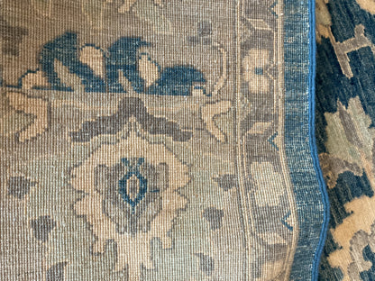 Pakistani Peshawar Rug, 10'2" x 13'5", in beige, grey and navy - photo 4