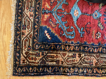 Antique Persian Kurdish Hamadan Runner, 2'5" x 20', in blue, brown, navy and red - photo 5