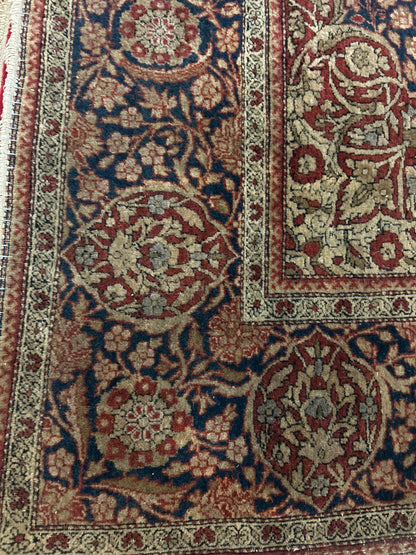 Antique Persian Kashan Rug, 4'2" x 6'5", in beige, brown, navy and rust - photo 3