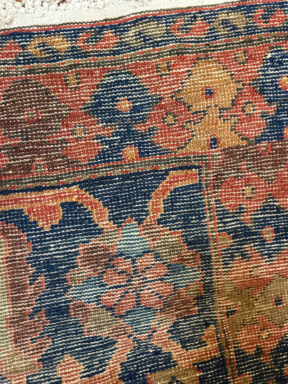 Antique Persian Zigler Mohal Rug, 12'2" x 16'8", in camel, navy and red - photo 6