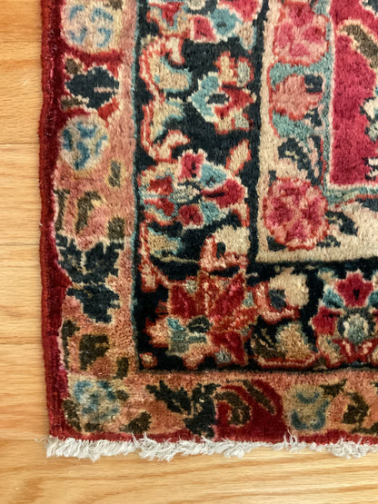 Antique Persian Sarouk Rug, 3'5" x 5'1", in black, green, ivory and red - photo 2
