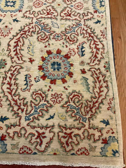 Afghan Mohal Rug, 8'10" x 12'6", in blue, ivory and red - photo 3