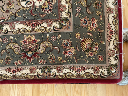 Sino Tabriz Rug with Silk, 9'10" x 13'10", in beige, burgundy, grey and ivory - photo 3