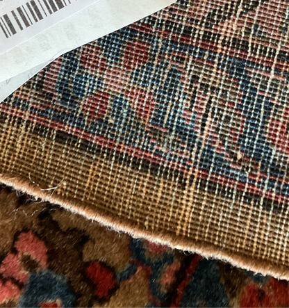 Antique Persian Kashan Rug, 6'8" x 10', in beige, navy, rust and salmon - photo 4