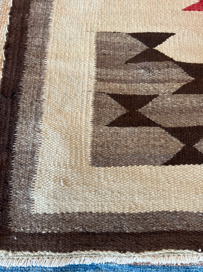 Antique American Navaho Rug, 3'10" x 5'6", in brown, grey, ivory and red - photo 2