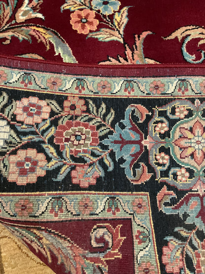 Indian Sharad Rug, 5'11" x 9'5", in black, burgundy, green and pink - photo 4