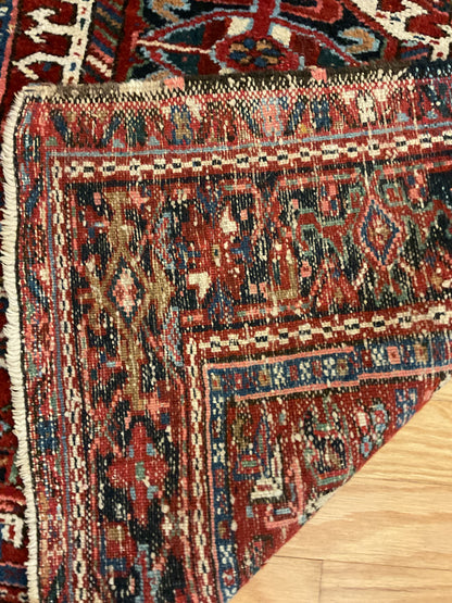 Antique Persian Karajh Rug, 3'3" x 4'9", in ivory, navy and rust - photo 3