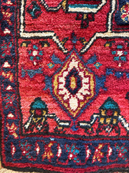 Vintage Persian Karajh Runner, 3'10" x 14'9", in blue, burgundy, navy and red - photo 5