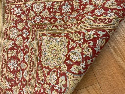 Persian Ghom Silk Rug, 3'4" x 4'11", in gold, red and yellow - photo 3