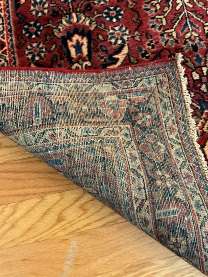 Antique Persian Sarouk Rug, 3'5" x 5', in burgundy, ivory and navy - photo 3