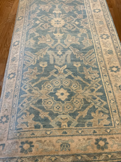 Pakistani Peshawar Runner, 2'8" x 5'8", in beige, blue and ivory - photo 2