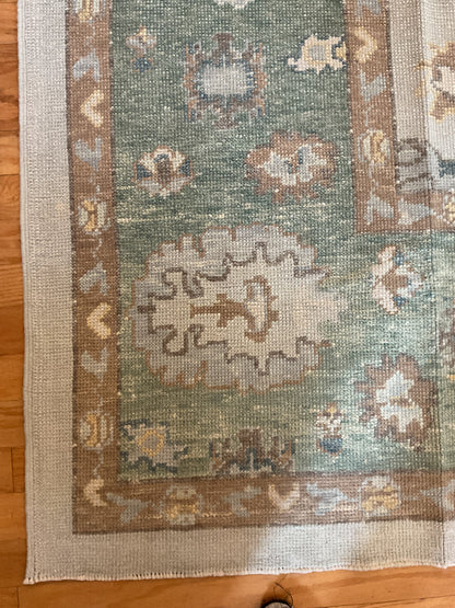 Turkish Oushak Rug, 9' x 12'2", in brown, green, grey and ivory - photo 3