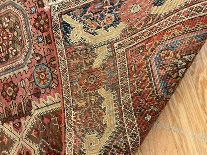 Antique Persian Sarouk Farahan Rug, 3'8" x 5', in navy, rust and tan - photo 3