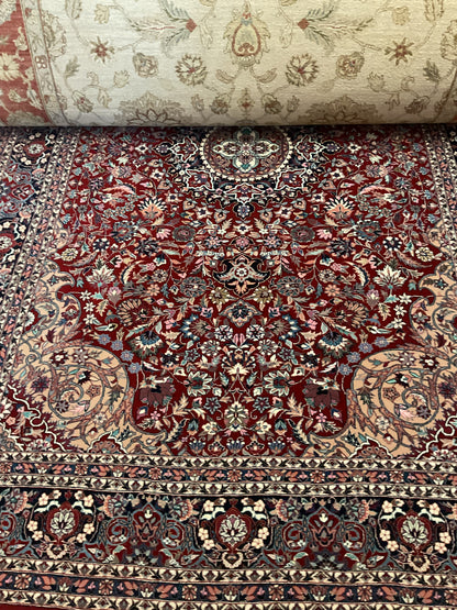 Sino Tabriz Rug, 6' x 9', in ivory, navy, pink and red - photo 2