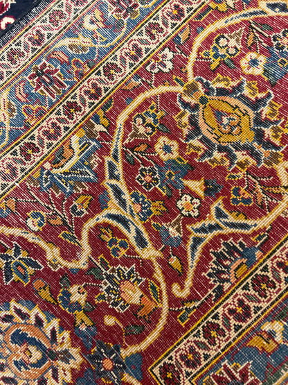 Vintage Persian Kashan Rug, 10'3" x 13'11", in blue, ivory, navy and red - photo 5