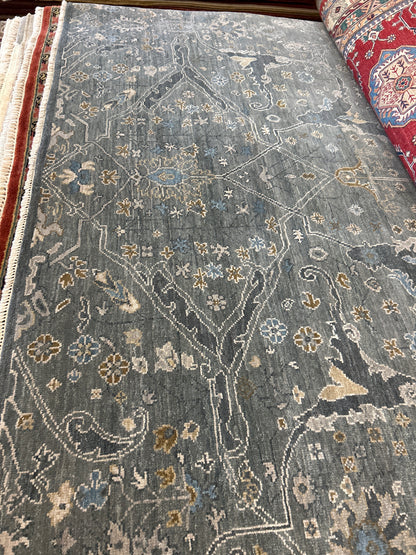 Indian Bidjar Rug, 8' x 10', in beige, blue and grey - photo 2