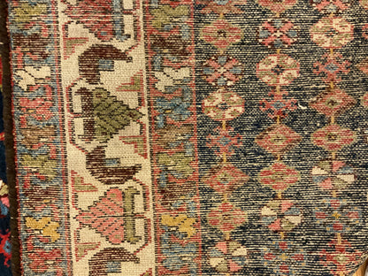 Antique Persian Hamadan Rug, 4'4" x 6'6", in gold, ivory, navy and red - photo 3