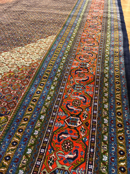 Persian Tabriz Rug with Silk, 13' x 19', in beige, brown, navy and rust - photo 7