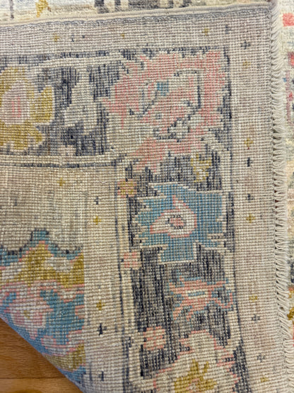 Pakistani Oushak Rug, 3'10" x 5'11", in blue, charcoal, gold and ivory - photo 5