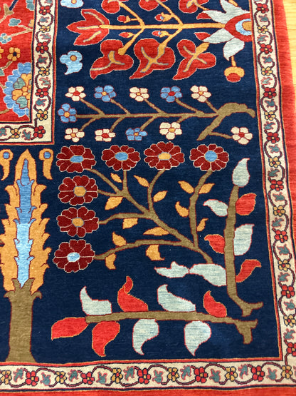 Turkish Mohal Rug, 13'5" x 19'5", in blue, gold, navy and red - photo 3