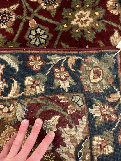Indian Agra Jaipur Runner, 2'6" x 6'7", in beige, burgundy, green and navy - photo 4