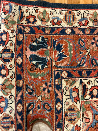 Antique Persian Malayer Rug, 12' x 24', in blue, brick, ivory and navy - photo 2