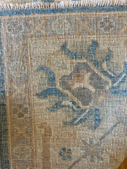 Afghan Oushak Rug, 9' x 11'8", in beige, blue and tan - photo 5