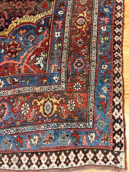 Antique Persian Bidjar Rug, 12' x 20'10", in blue, ivory, navy and red - photo 4
