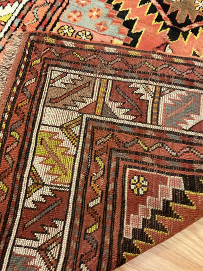 Antique Turkish Kurdish Runner, 3'10" x 8'9", in black, ivory, orange and red - photo 3
