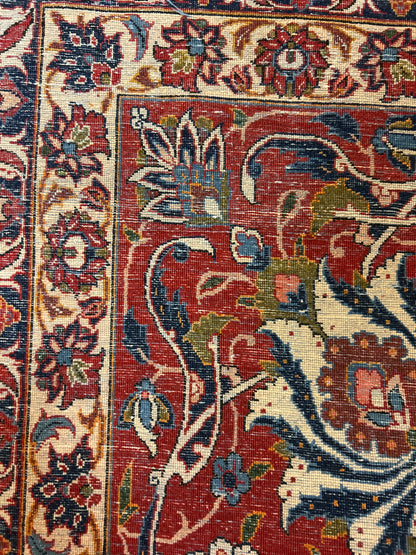 Vintage Persian Esfahan Rug, 14'4" x 22', in blue, ivory, navy and red - photo 4
