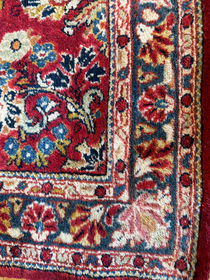 Antique Persian Sarouk Runner, 2'5" x 12'3", in blue, gold, ivory and red - photo 3