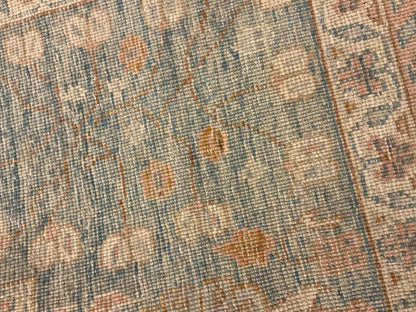 Afghan Oushak Rug, 8'2" x 9'10", in gold, ivory, peach and teal - photo 4