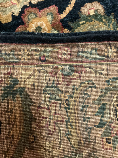Indian Agra Jaipur Rug, 6' x 8'11", in beige, gold, navy and olive - photo 4