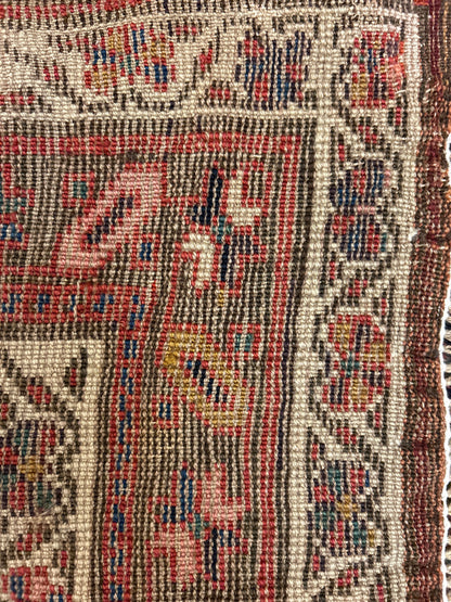 Antique Persian Northwest Runner, 2'11" x 13'7", in ivory, navy, red and rust - photo 4