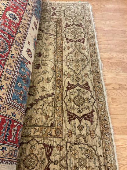 Indian Peshawar Rug, 8' x 9'9", in beige, burgundy and tan - photo 3