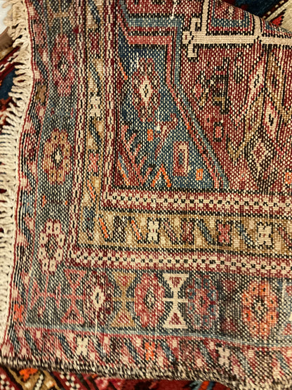 Vintage Persian Karajh Runner, 3'7" x 16'3", in ivory, navy and red - photo 3