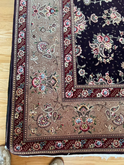 Sino Tabriz Rug with Silk, 9'10" x 13'8", in beige, navy and red - photo 2